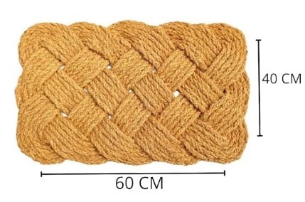 Braided Jute Coir Doormat Mat 60x40cm Natural Entryway Rug