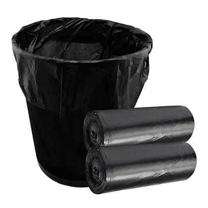 Garbage Bags Medium (100 Pcs) | 20 Pcs x Pack of 5 Rolls | 45x50cm Dustbin Bags, Trash Bags, Disposable Dustbin Covers for Wet & Dry Waste (Black Color)