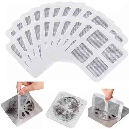 Disposable Shower Drain Hair Catcher Stickers | Bathroom, Bathtub & Kitchen Sink Strainer Filter | Waterproof Mesh Drain Cover for Hair & Debris | Apartment Essentials