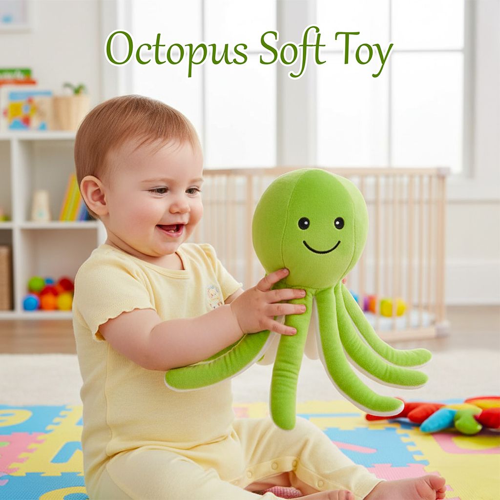Octopus Soft Toys (Light Green) | Baby Soft Toys | Kids Plush Toys | Octopus Stuffed Animal | Stuffed Octopus Toy | Octopus Cuddly Toy | Soft Toy