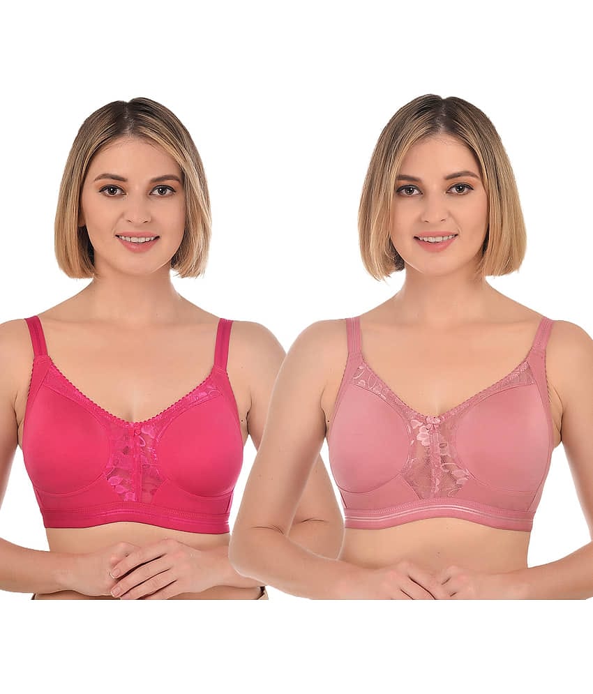 Ladyland Pack of 2 Lycra Non Padded Everyday Bra For Women ( Multicolor )