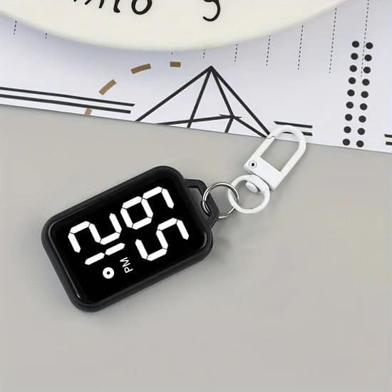 LED Digital Display Keychain Watch - Portable Digital Pocket Watch 
