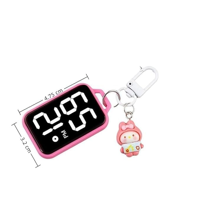 LED Digital Display Keychain Watch - Portable Digital Pocket Watch 