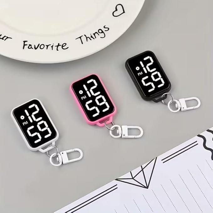 LED Digital Display Keychain Watch - Portable Digital Pocket Watch 