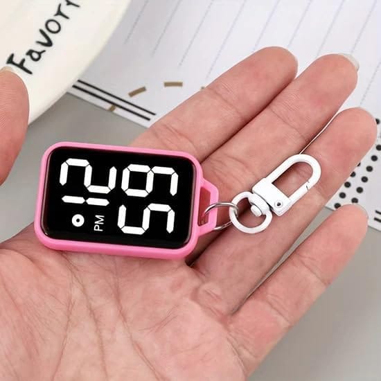 LED Digital Display Keychain Watch - Portable Digital Pocket Watch 