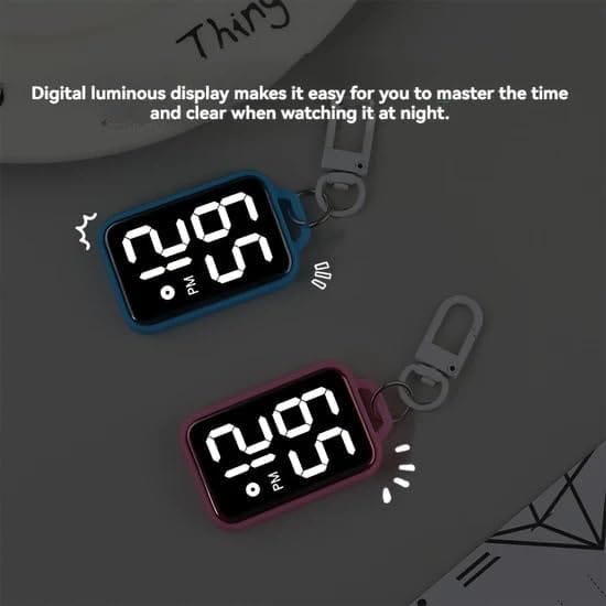 LED Digital Display Keychain Watch - Portable Digital Pocket Watch 
