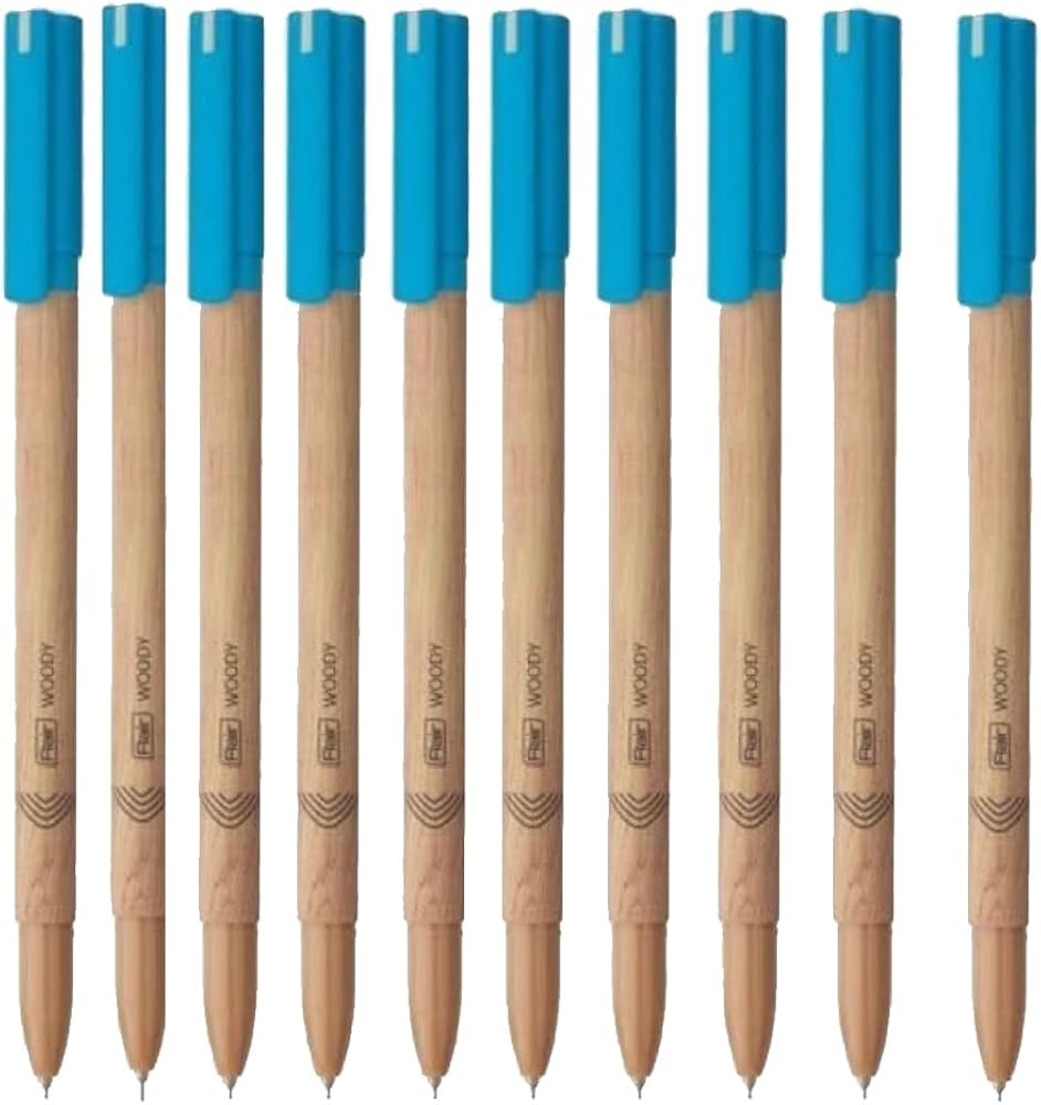 Flair Woody Ballpoint Pen - Blue (Pack of 10pcs)