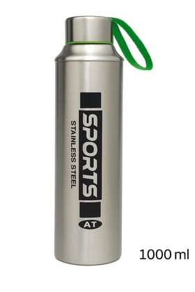 Stainless Steel Water Bottle 1000ml, Single Wall with Carrying Strap Stainless Steel Water Bottle 1000ml, Single Wall with Carrying Strap