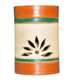 Handcrafted Bamboo Pen Stand & Decorative Candle Holder with Lotus Cut-out Design