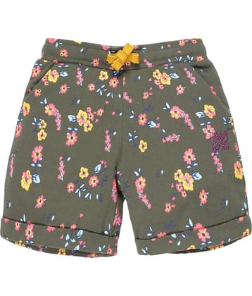 PLUM TREE Pack of 1 Girls Cotton Cycling Shorts ( Olive Green )