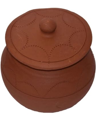 Traditional Terracotta Clay Handi Pot with Lid for Cooking & Serving Traditional Terracotta Clay Handi Pot with Lid for Cooking & Serving