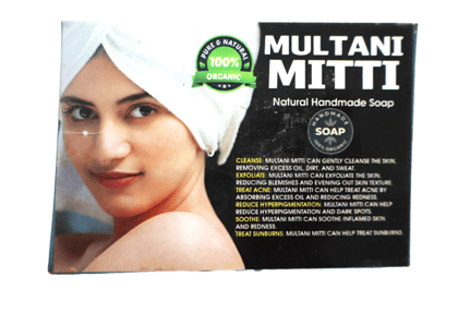 Multani Mitti Natural Handmade Organic Soap for Acne & Glowing Skin, 100% Pure