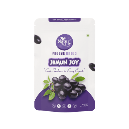 NaturDry Freeze-Dried Jamun Joy | 100% Natural, No Added Sugar, Gluten Free | Healthy Snack | 20g