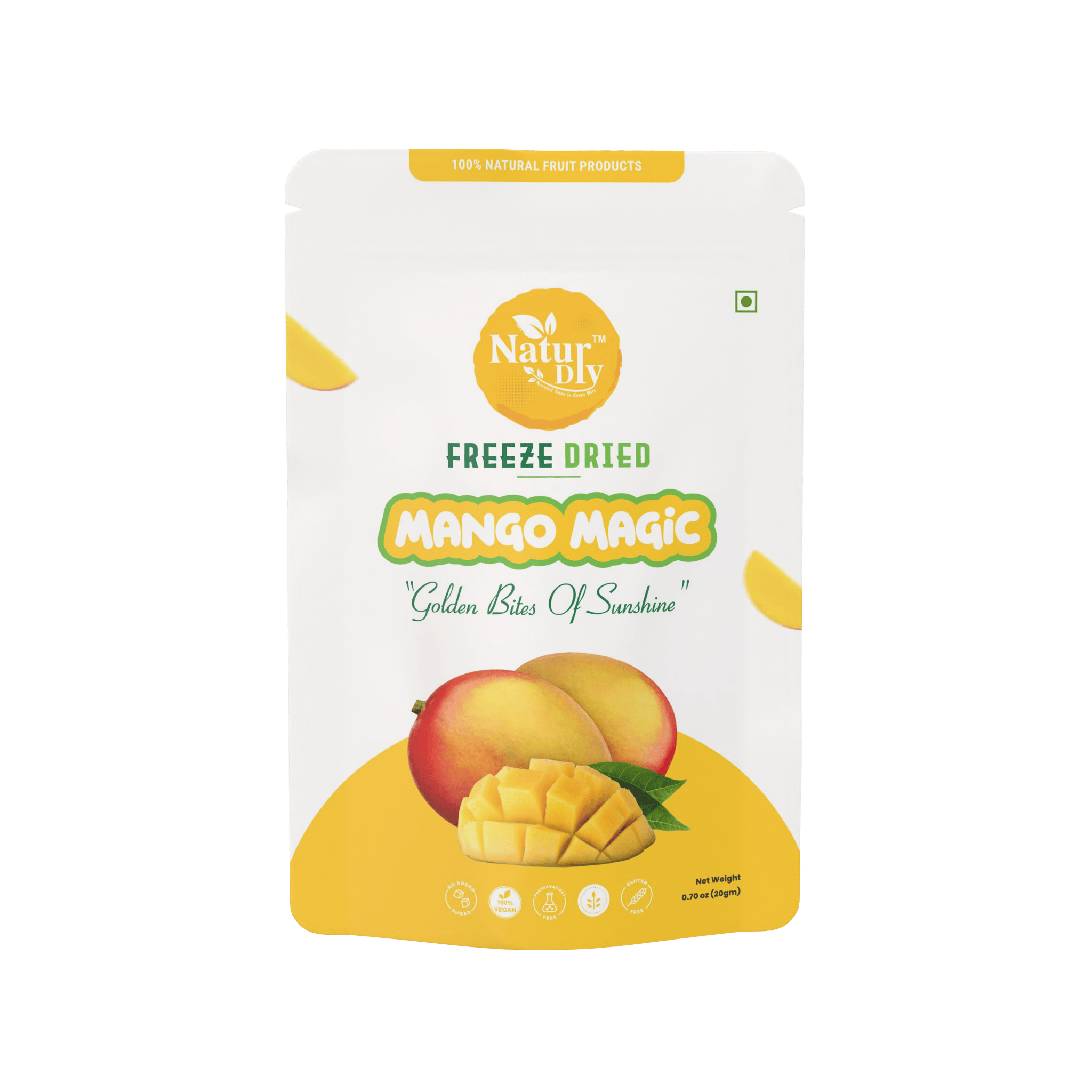NaturDry Freeze Dried Mango Magic – 100% Natural Fruit Snack, 20g