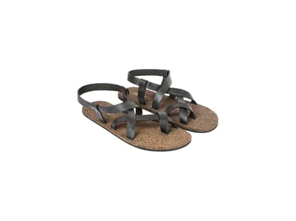 Paaduks Nat T-Strap Waterproof Cork Brown Sandals - UK 6