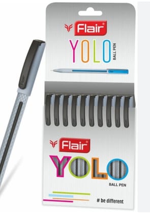 Flair Yolo Ballpoint Pen - Black (pack of 10pcs)