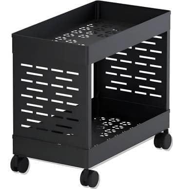 Multi Trolly Multipurpose Portable Storage Floor Standing Or Tabletop Rack|Trolley with Wheels for Kitchen Storage, Tiered Shelf (Plastic, 2 Shelf)