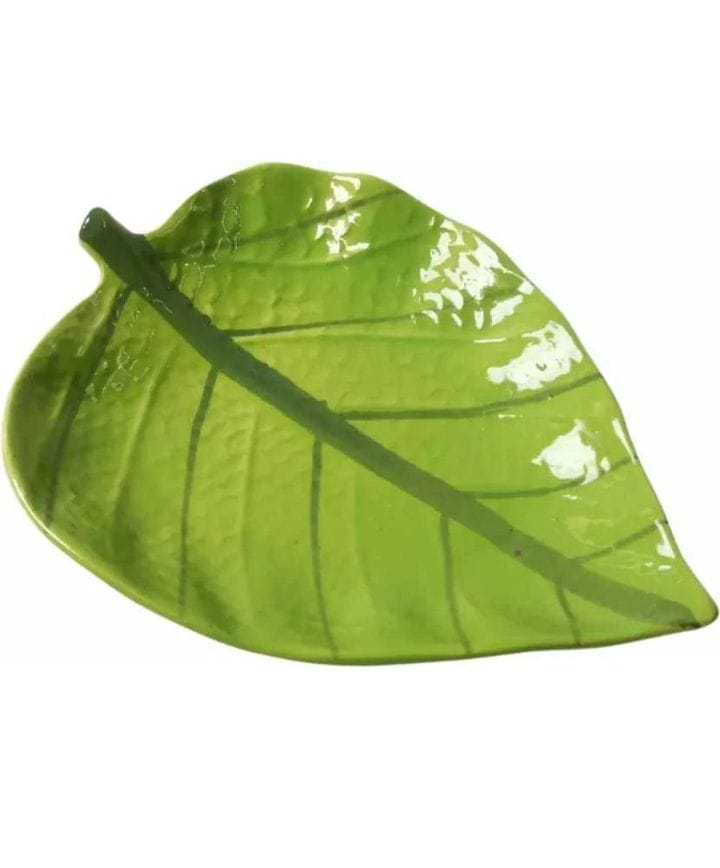 Set of 2 Tropical Leaf Print Synthetic Dinnerware 