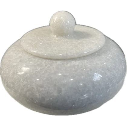 Elegant White Marble Decorative Storage Jar with Lid for Home Decor