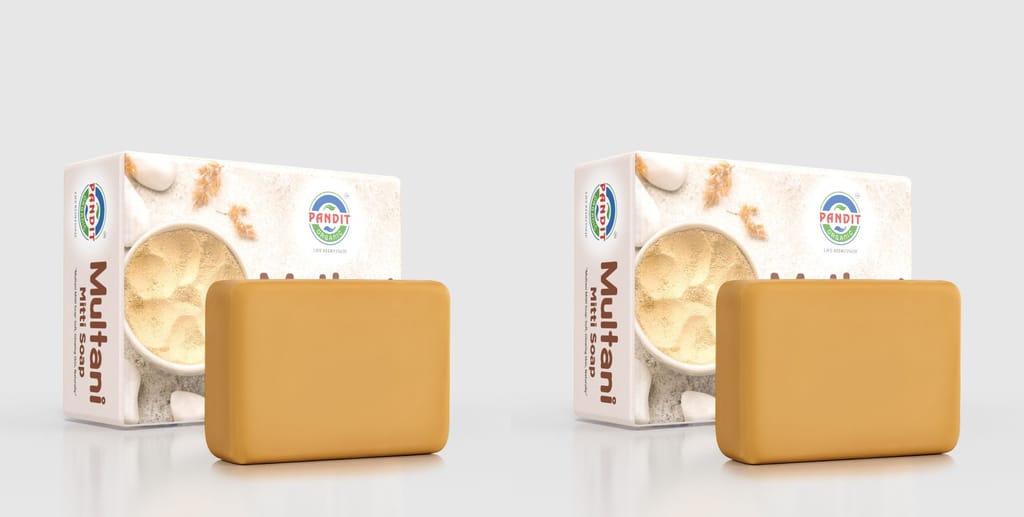 Pure Multani Mitti Organic Handmade Soap Bar (Value Pack - 100 g) – Cold-Pressed Oils, Natural Rose Water & Organic Botanicals, Sulfate & Paraben Free, Ayurvedic Herbal Cleanser for All Skin Types – Exfoliating & Moisturizing