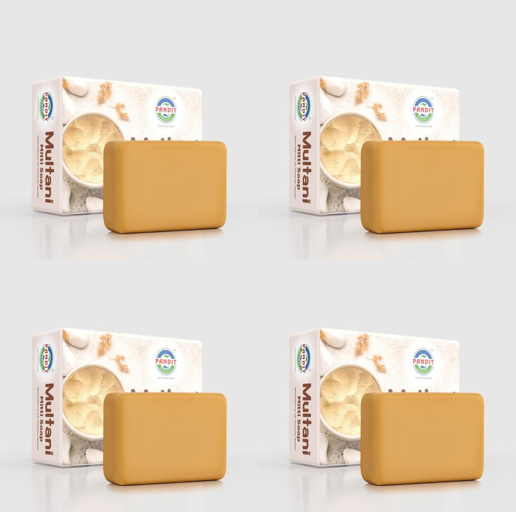 Pure Multani Mitti Organic Handmade Soap Bar (Value Pack - 100 g) – Cold-Pressed Oils, Natural Rose Water & Organic Botanicals, Sulfate & Paraben Free, Ayurvedic Herbal Cleanser for All Skin Types – Exfoliating & Moisturizing