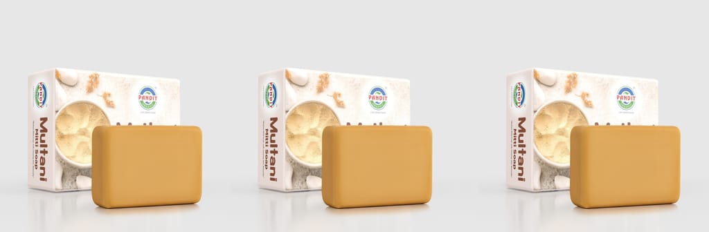Pure Multani Mitti Organic Handmade Soap Bar (Value Pack - 100 g) – Cold-Pressed Oils, Natural Rose Water & Organic Botanicals, Sulfate & Paraben Free, Ayurvedic Herbal Cleanser for All Skin Types – Exfoliating & Moisturizing