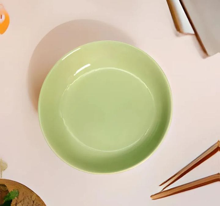 Elegant Light Green Ceramic Serving Bowl for Salads and Pasta