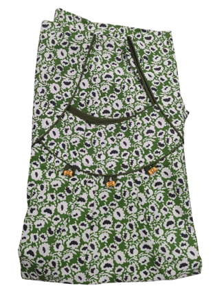 Elegant Green Floral Printed Cotton Nighty for Women