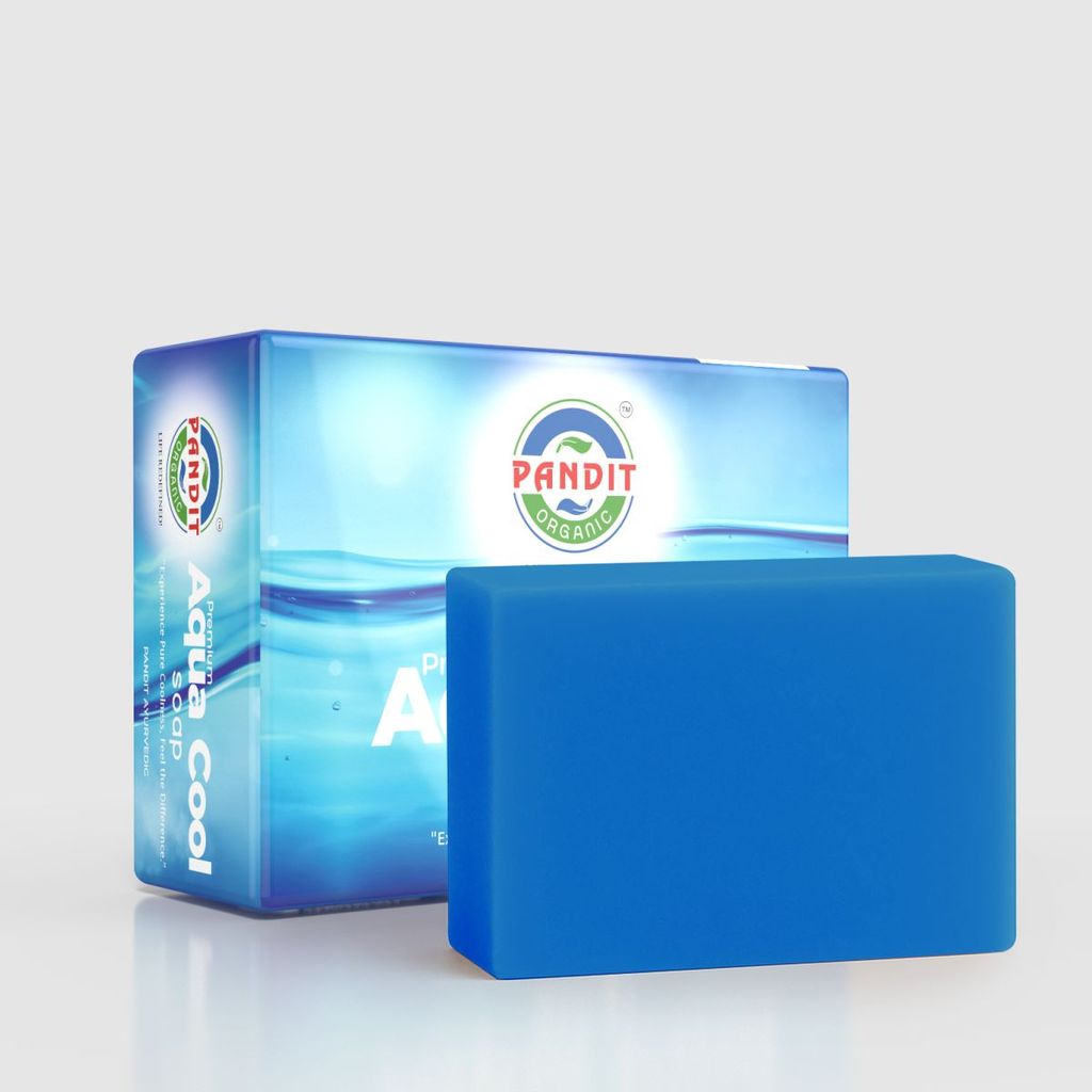 Aqua Cool Organic Handmade Soap Bar (Value Pack - 100 g) – Cold-Pressed Oils, Pure Glycerin & Natural Botanicals, Sulfate & Paraben Free, Ayurvedic Herbal Cleanser for All Skin Types – Deep Cleansing & Moisturizing