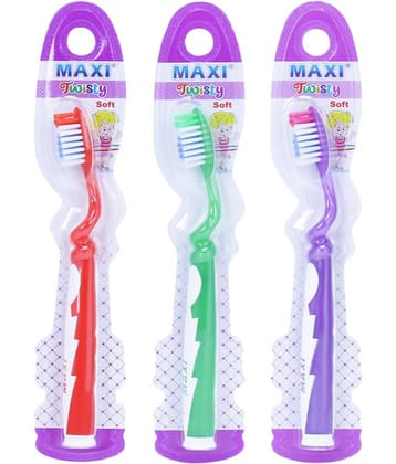 Maxi Twisty Junior Toothbrush(Pack Of 3)