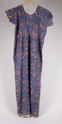 Spicy Chili Print Blue Maxi Dress for Women