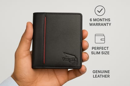 Twiner Premium Leather RFID-Protected Wallet with Coin Pocket & Card Holder