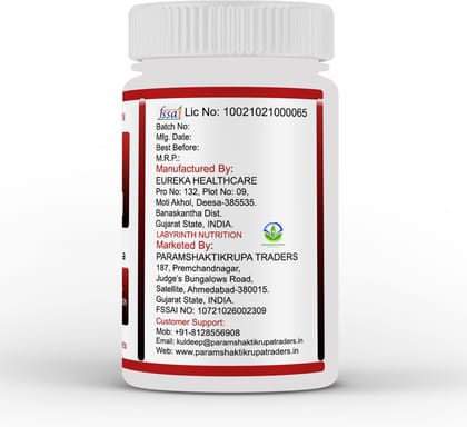 Labyrinth Nutrition Vitamin-D3 K2 Calcium Taurine Advanced Bone Building Formula 60 Tablets