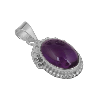 Natural Amethyst Sterling Silver Oval Gemstone 925 sterling silver Pendant for Women Natural Amethyst Sterling Silver Oval Gemstone 925 sterling silver Pendant for Women