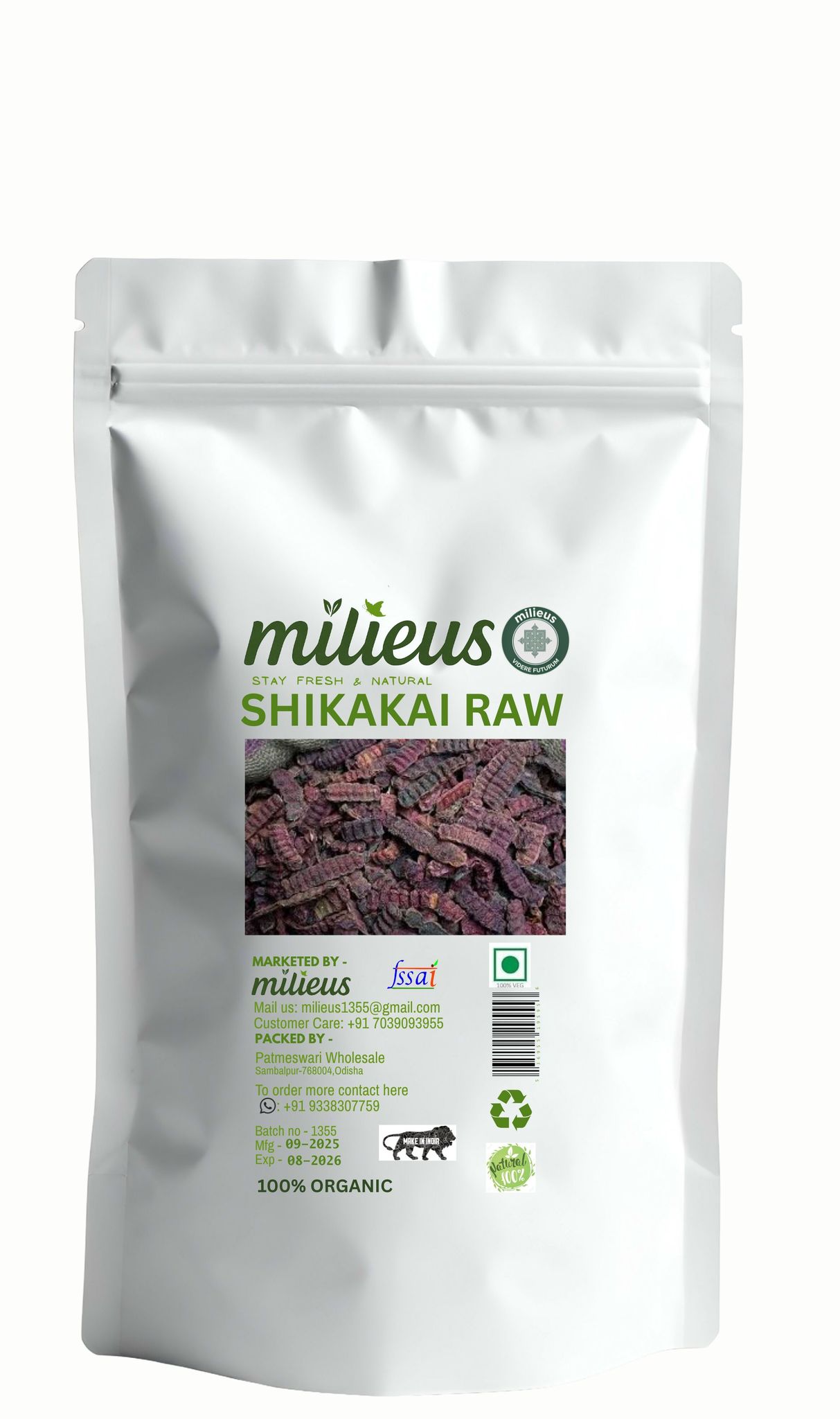 milieus organic shikakai Raw natural 