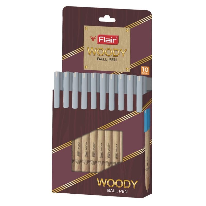 Flair Woody Ballpoint Pen - Black(10pcs)