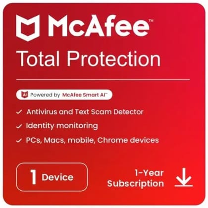McAfee Total Protection 2024 | 1 Device, 1 Year | Antivirus Internet Security Software
