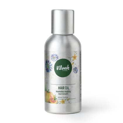 Vilvah Hair Regrowth Oil | Reduces Hair Fall & Boosts Regrowth | With Pumpkin Seed, Kalonji, Castor Oil & Vitamin E | Strengthens Roots & Improves Scalp Health | Unisex | 100ml Vilvah Hair Regrowth Oil | Reduces Hair Fall & Boosts Regrowth | With Pumpkin