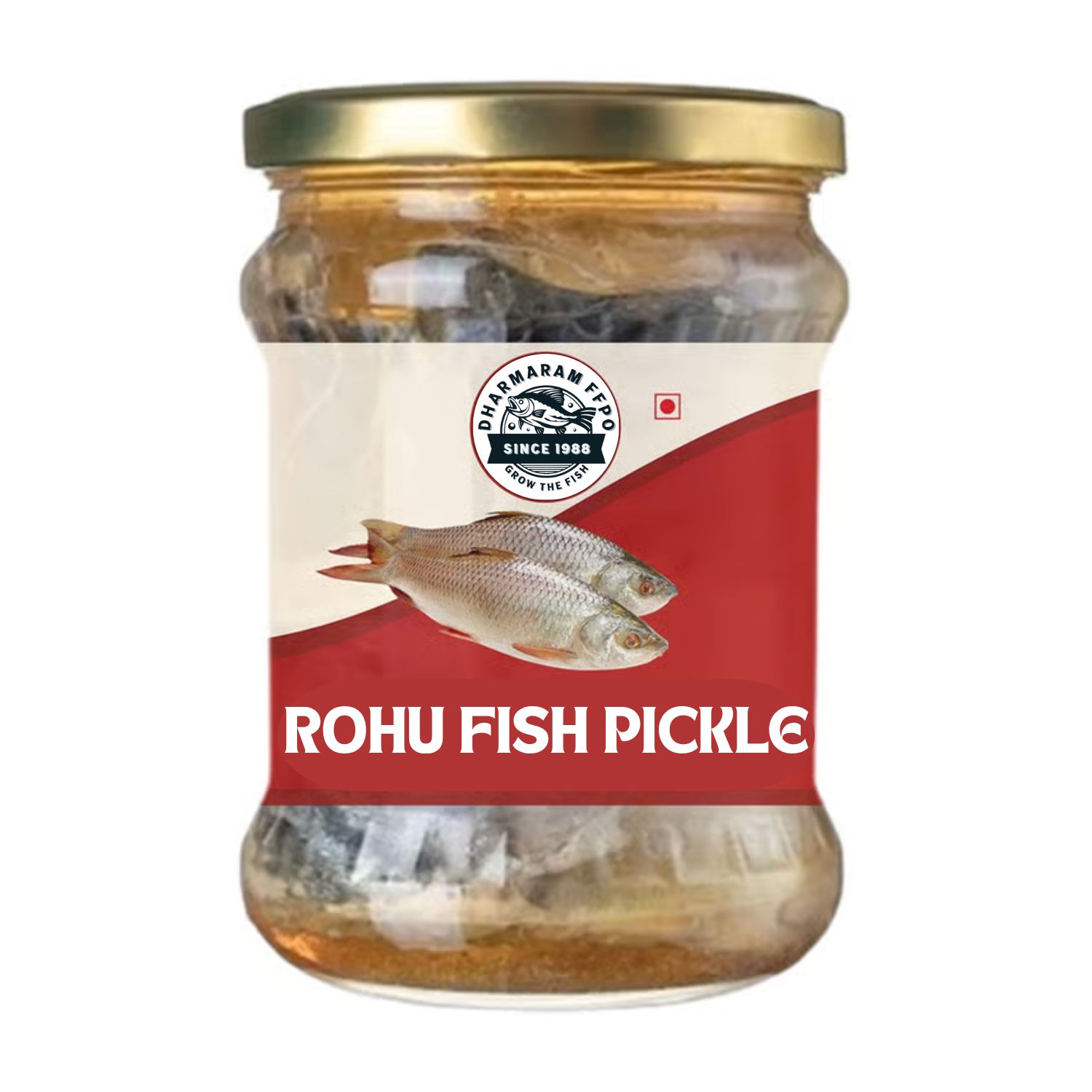 DHARMARAM FFPO Rohu Fish Pickle, Authentic Indian Seafood Condiment-500gm