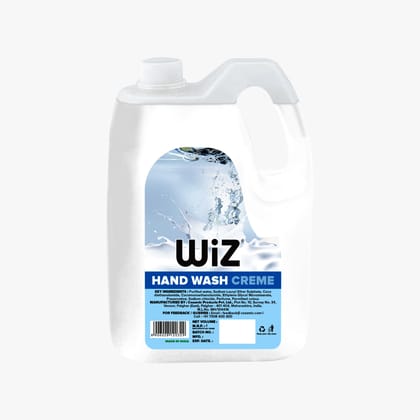 Wiz Crème Handwash Liquid Soap Refill Can - 5L | Germ Protection | Hand Wash with Added pH-Balanced & Moisturizers for Soft & Gentle Hands | Suitable for all Skin Types