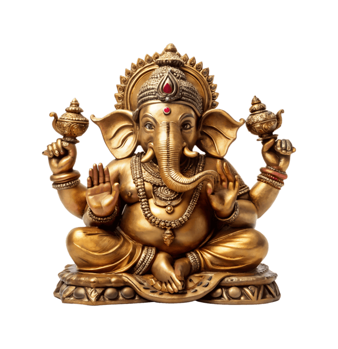 DivyaAura Brass Lord Ganesha Idol