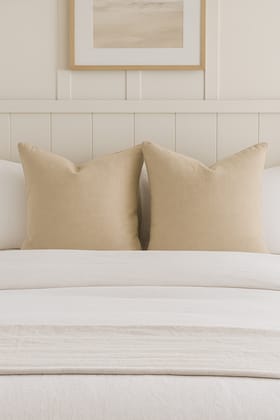 Light Beige Linen Decorative Throw Pillow Covers for Bed or Sofa