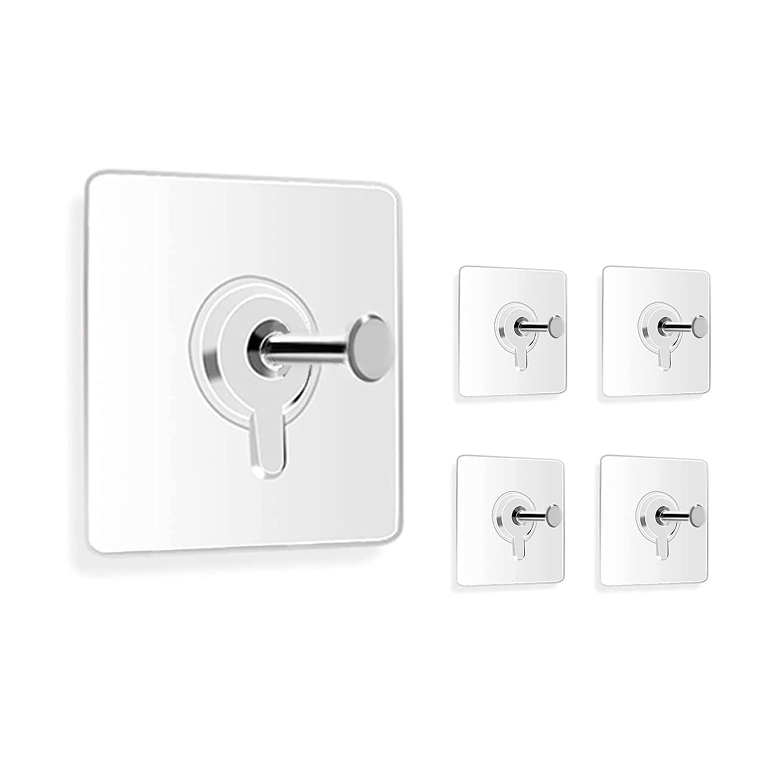 Heavy Duty Photo Frame Hooks (5 Pack) | Nail-Free Self Adhesive Hangers for Wall Clocks & Keys