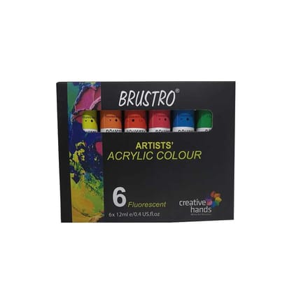 Brustro Fluorescent Acrylic Colour Set Of 6 Shades