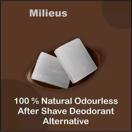 Natural Deodorant Bar (Fitkari Stone) & 1 Travel Case for Men & Women| Natural After Shave, Antiseptic, Anti-Odour & Skin Tightening Benefits (1 pc (100 gm)) Milieus