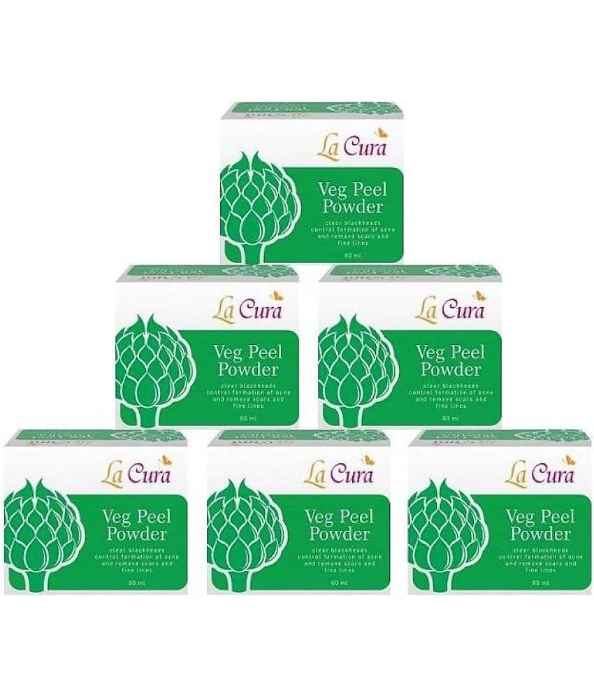 La Cura Veg Peel Powder Scrub & Exfoliators 60 gm Pack of 6