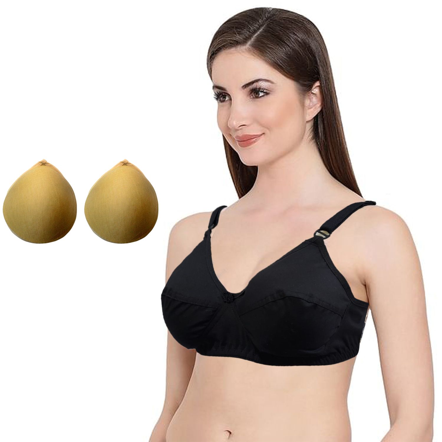 Mastectomy Cancer Pocket Embroidery  Cotton Bra With Two Inserts