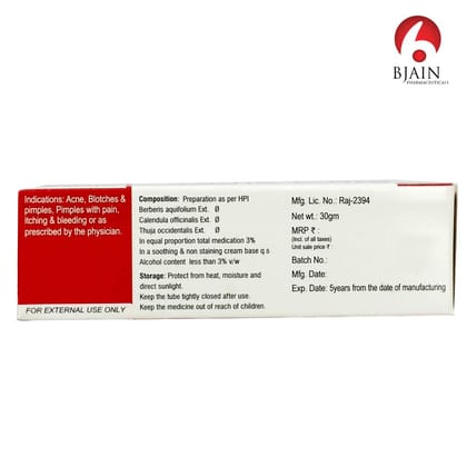 BJAIN Acne & Pimple Cream - 30gm (PACK OF 4)