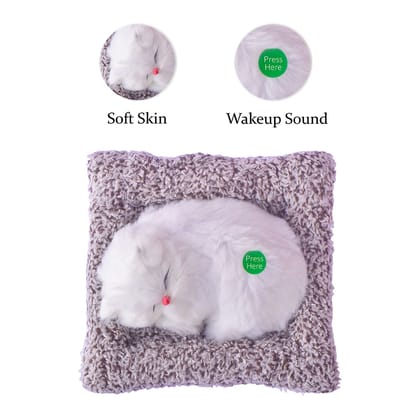 Sleeping Cat Toy | Plush Sleeping Cat with Sound | Sleeping Kitten Toy | Sleeping Cat Doll | Sleeping Cat Plush | Soft Toys | Plush Sleeping Cat