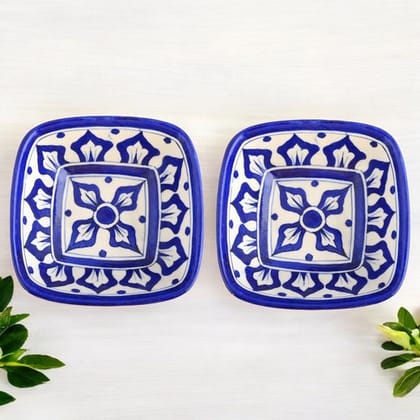 Set of 2 Floral and Geometric PatternBlue6